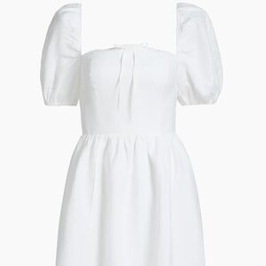 Reformation White Puff Sleeve Midi Dress